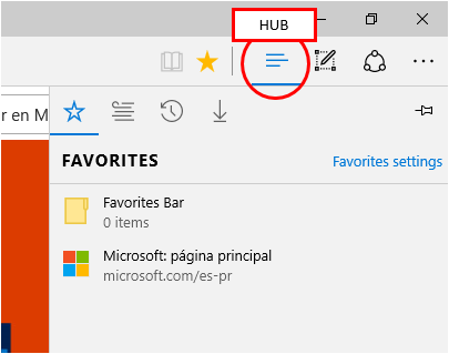 Кнопка Hub