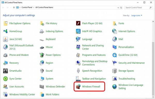 Брандмауэр Windows