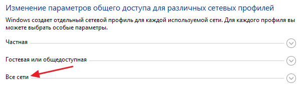 раздел Все сети