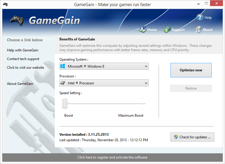 Game gain