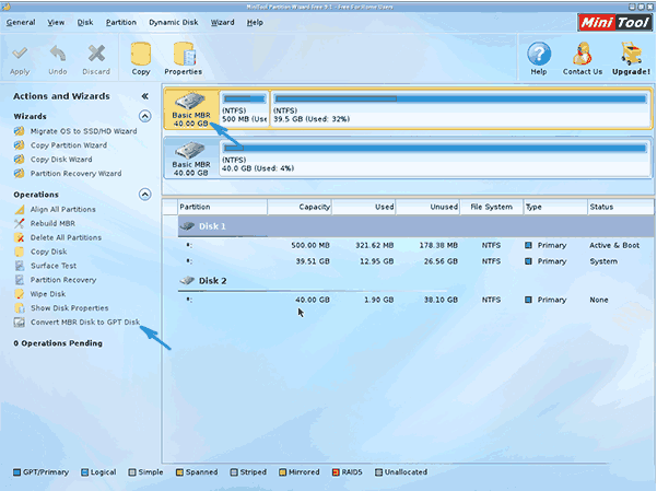 Преобразование в Minitool Partition Wizard Bootable