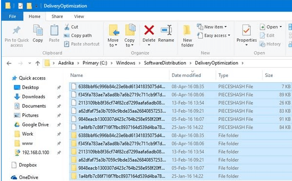 Очищение папки в Основном_диске:WindowsSoftwareDistributionDeliveryOptimization