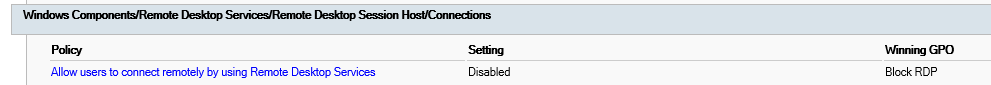 gpresult rdsh connections gp