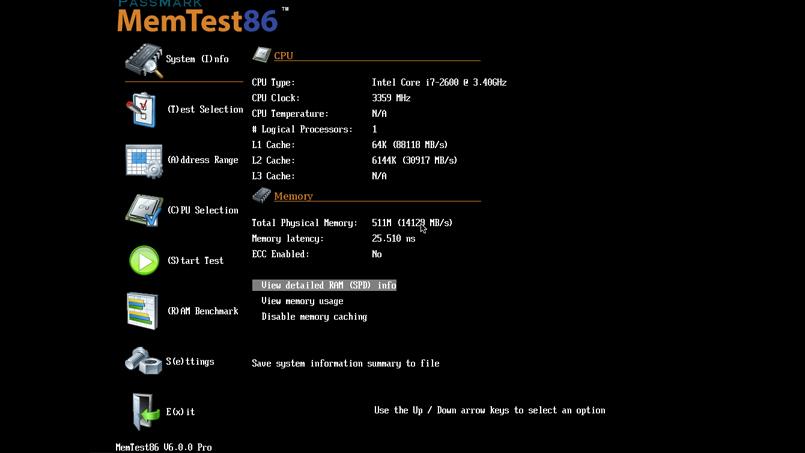 Программа MemTest86