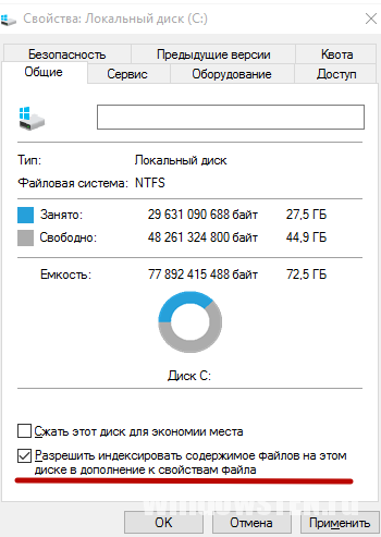 Отключение индексации