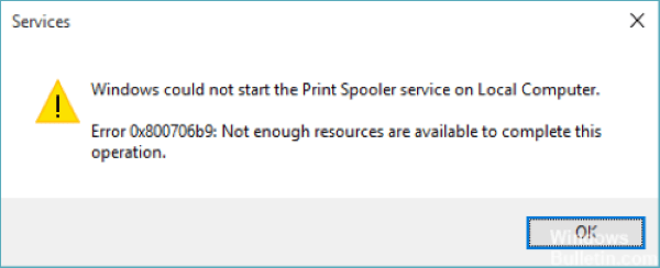 print spooler error 0x800706b9 windows 10