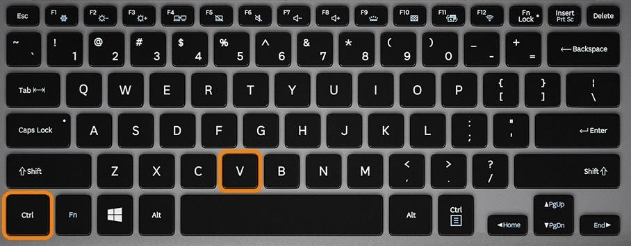 Ctrl и V