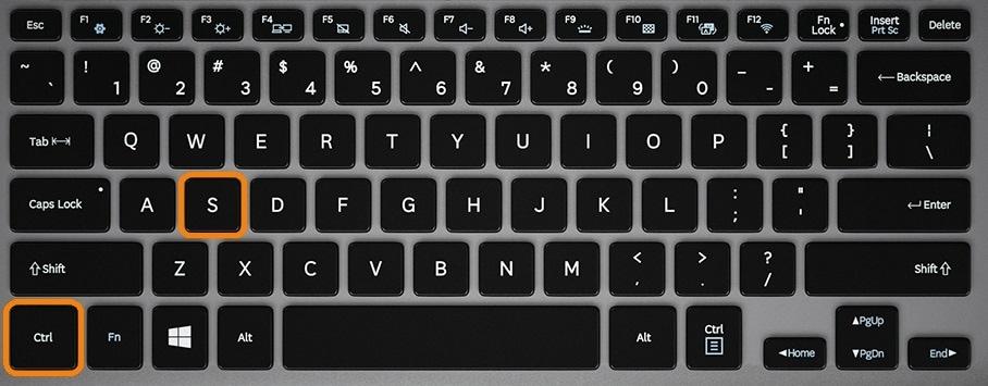 Ctrl и S