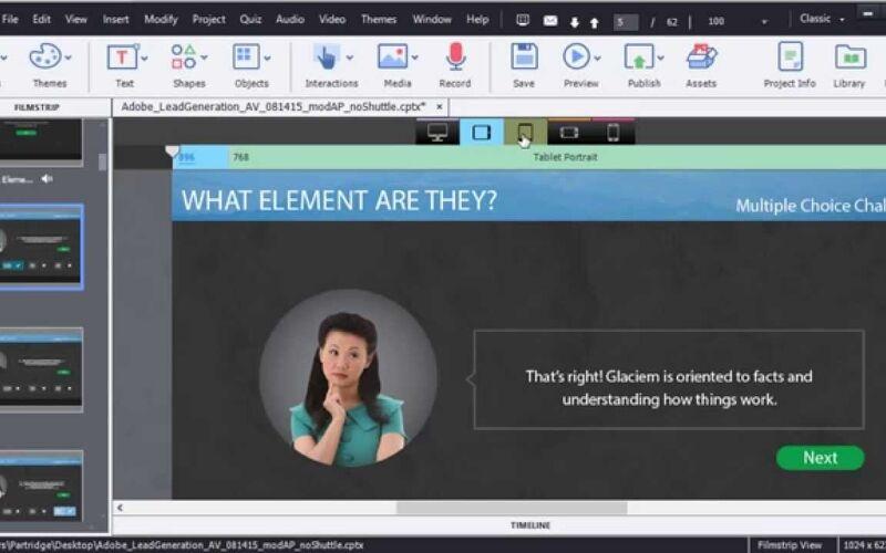 Скриншот 1 программы Adobe Captivate