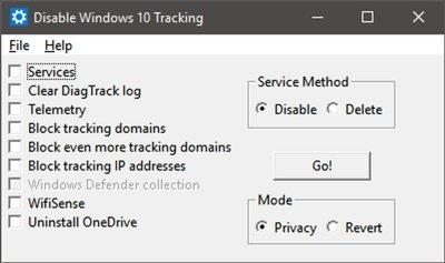 Disable Windows 10 Tracking