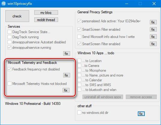 Windows 10 Privacy Fixer