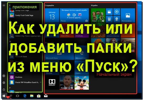 Как удалить папки из меню пуск