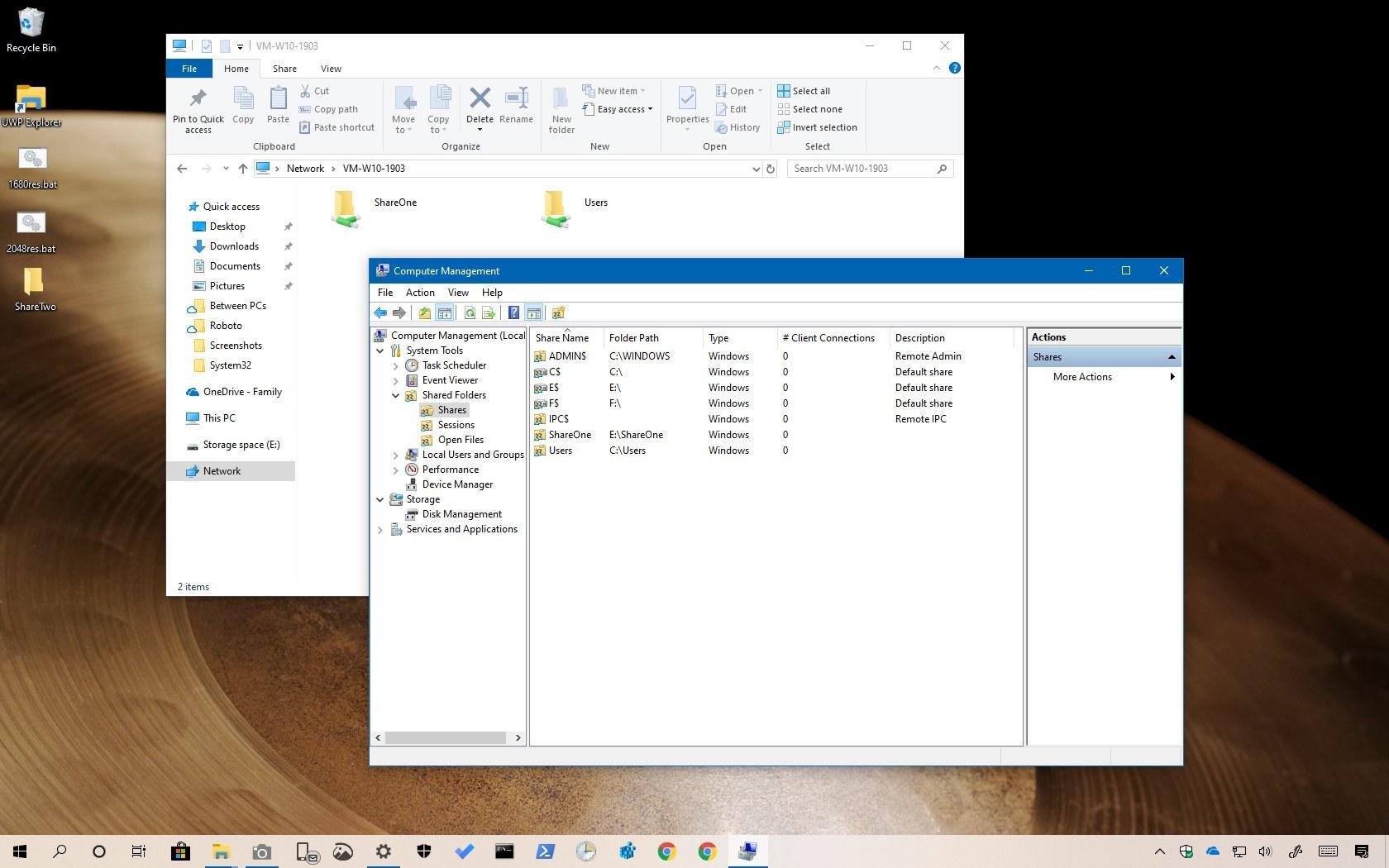 windows 10 all shared folder list