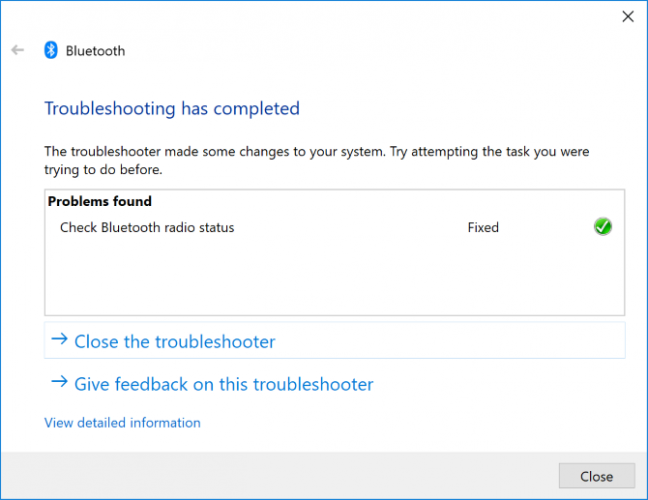 bluetooth troubleshoot