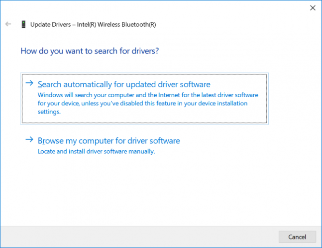 update bluetooth drivers