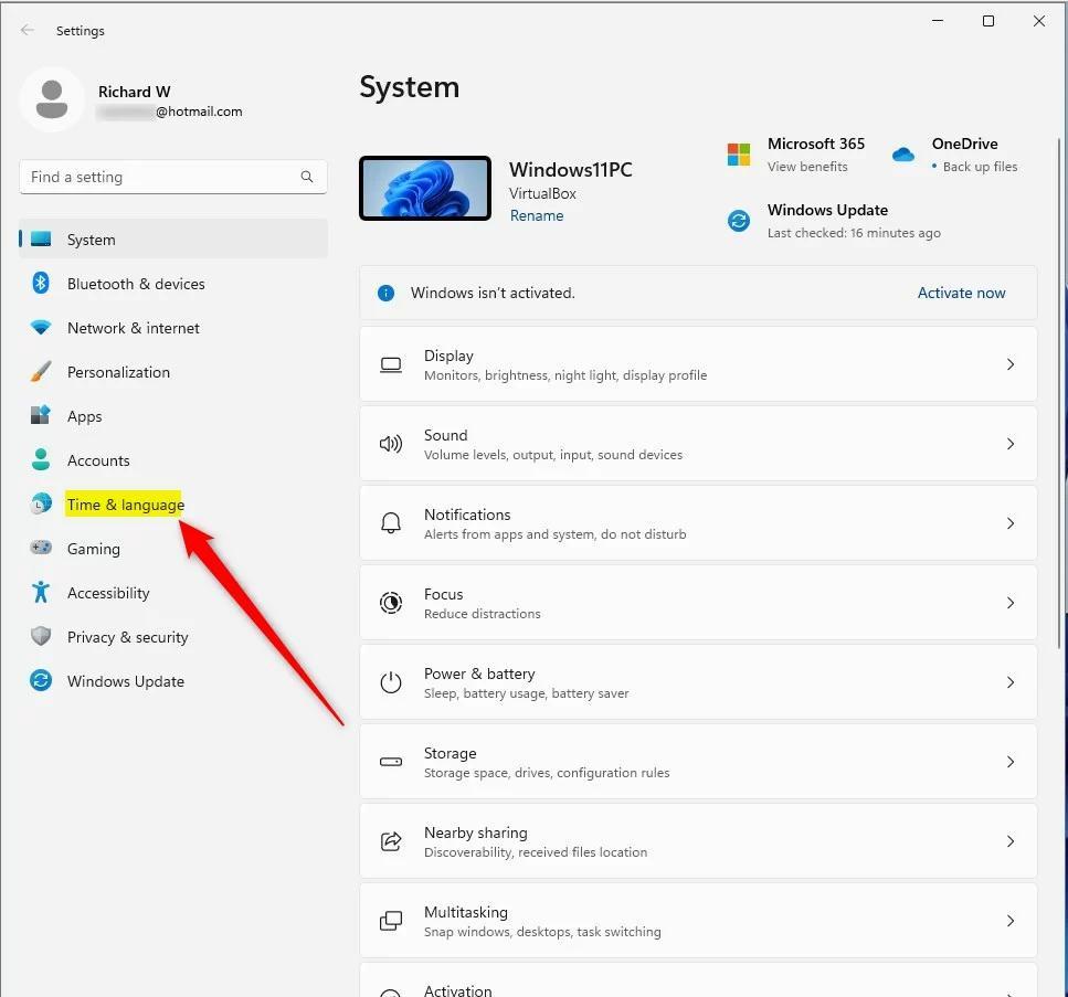 Windows 11 значок времени и языка