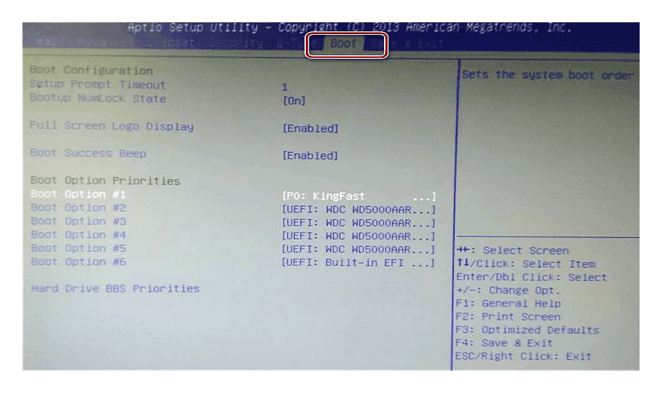 В меню этого раздела выберите «Boot Device Priorit
