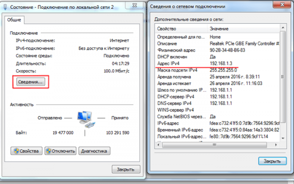Состояние сети