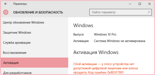 Напоминание об активации