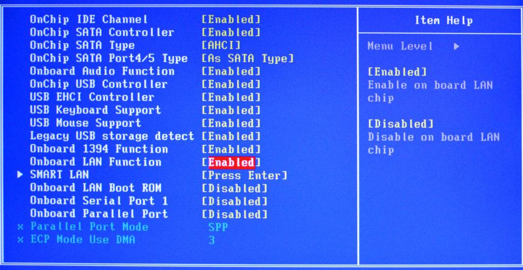 Onboard LAN Function 1 1