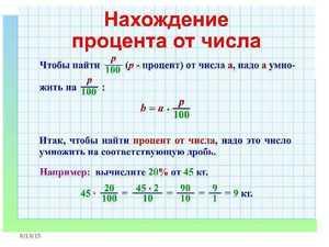 Правила нахождения процентов