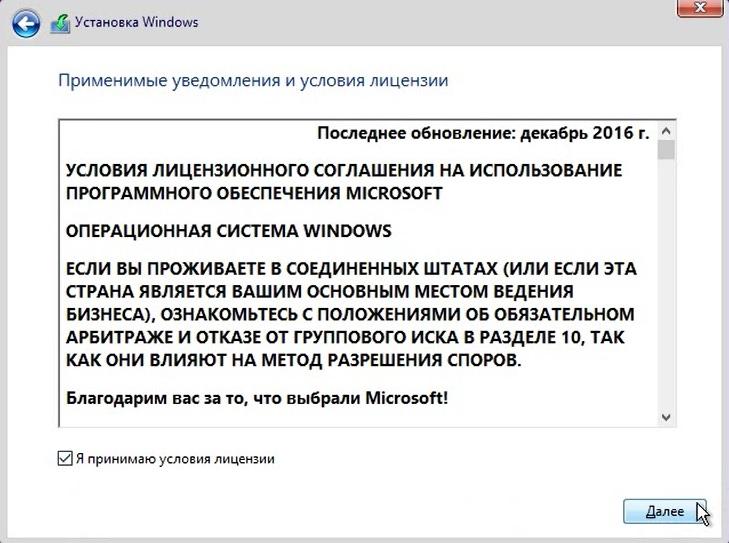 <b>Рисунок 10.</b> Лицензионное соглашение Windows 10.