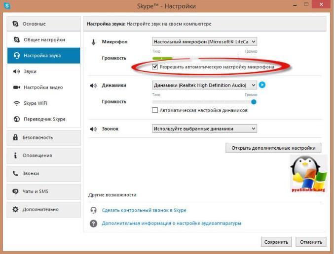kartinka 6. nastrojki zvuka v prilozhenii skype