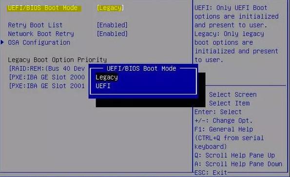 Legacy Boot