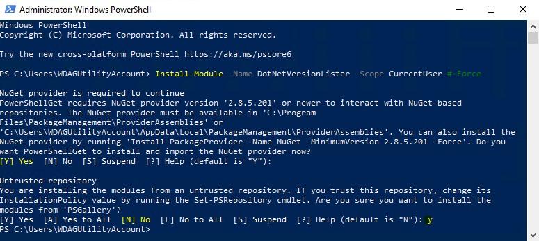 Установка DotNetVersions