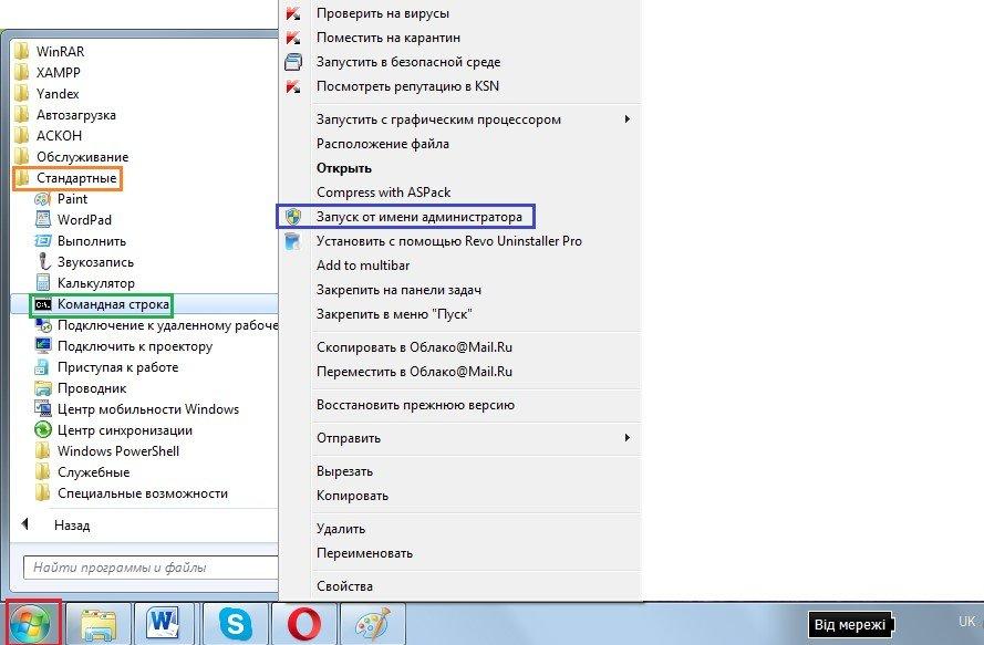 Запуск cmd.exe от имени администратора
