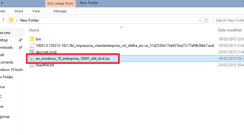 Поиск образа Windows 10
