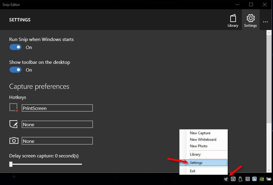 Настройка Microsoft Snip Editor
