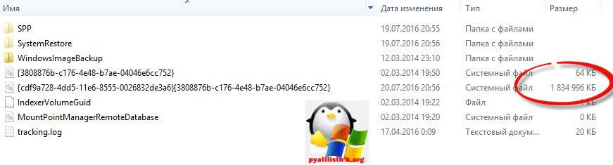 Содержимое system information windows
