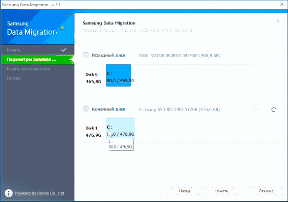 Программа Samsung Data Migration