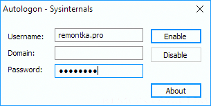 Программа Sysinternals Autologon для Windows