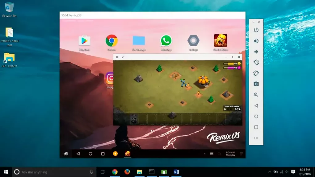 <p>Интерфейс Android-эмулятора Remix OS Player</p>