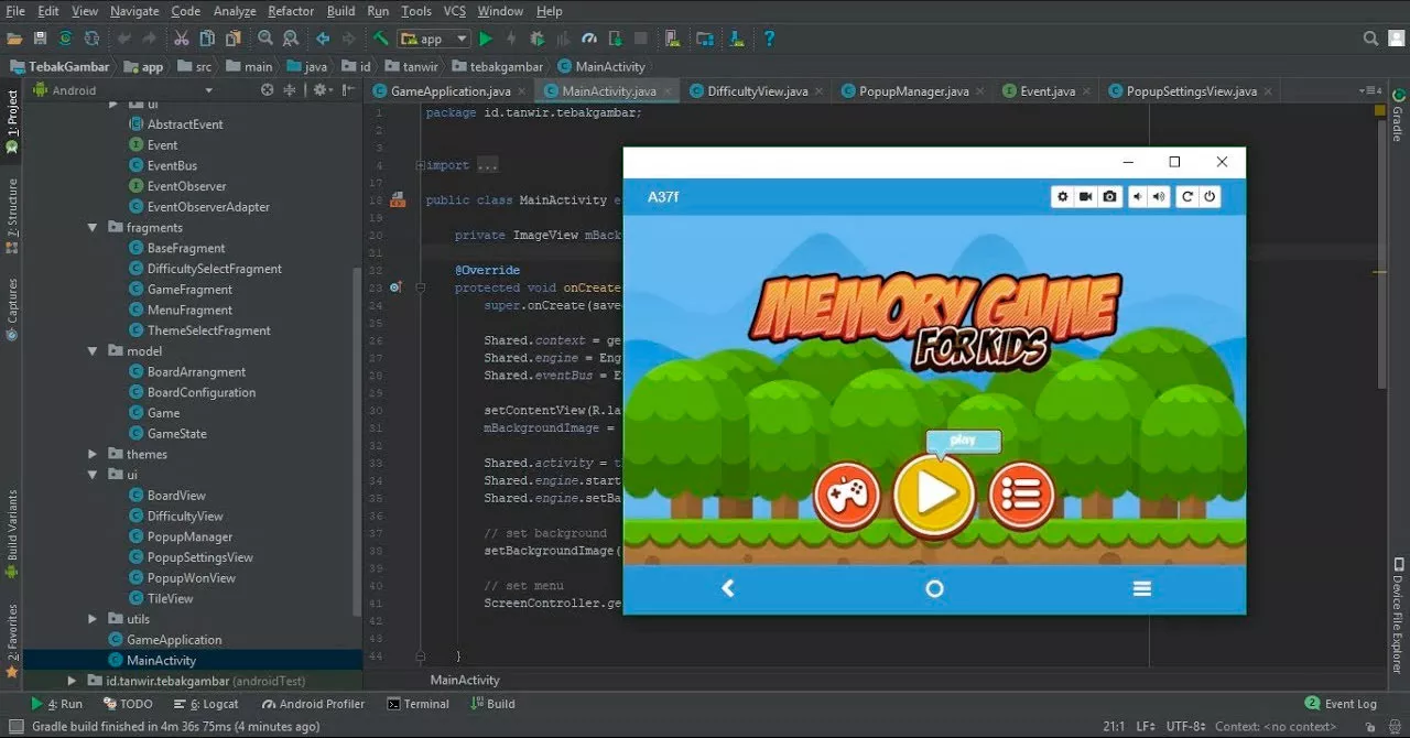 <p>Интерфейс Android-эмулятора Android Studio</p>