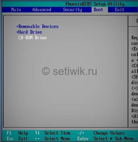 Настройка AMI BIOS (BIOS SETUP UTILITY)