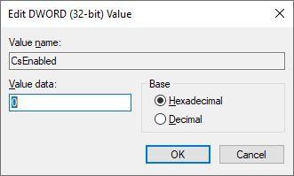 CsEnabled Registry Value