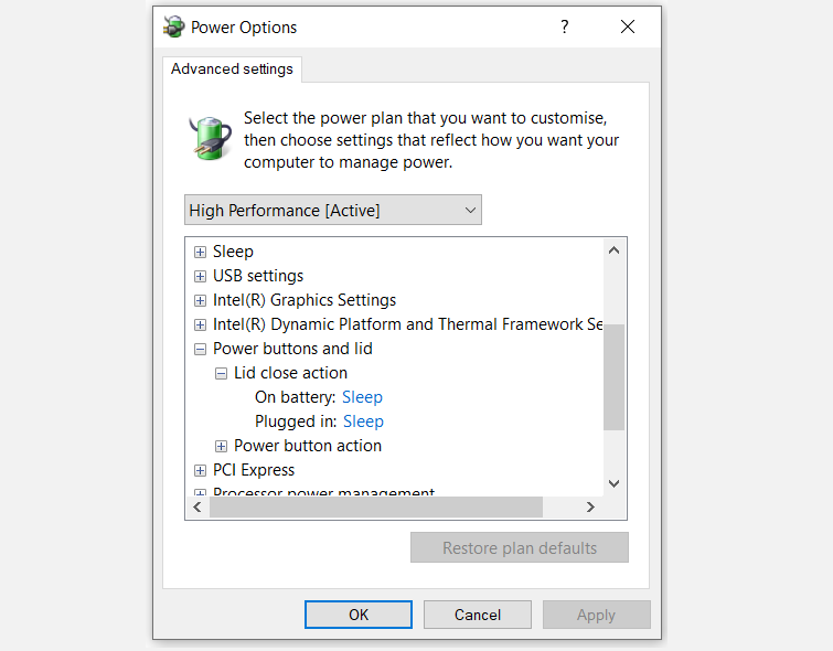 power options