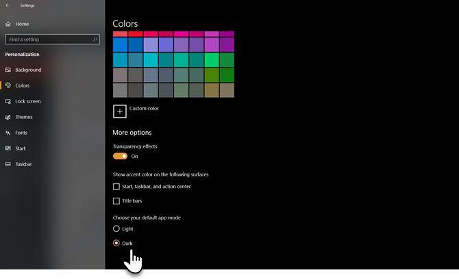 Windows 10 Dark Mode