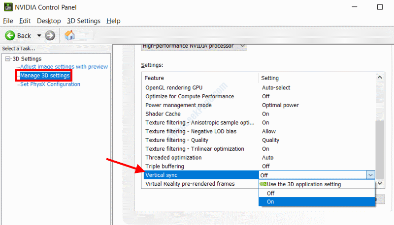 NVIDIA control panel