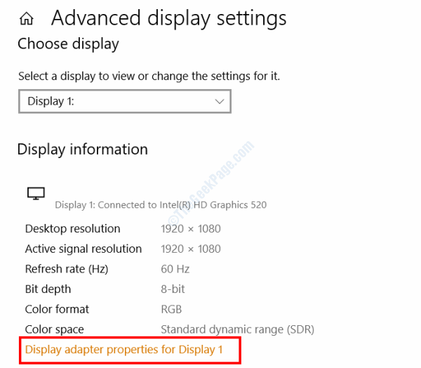 advanced display settings