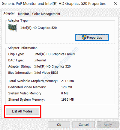 display properties