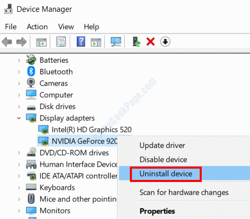 uninstall graphics driver