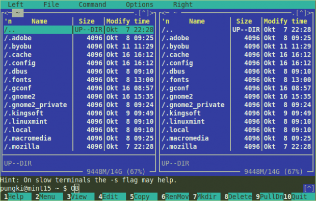 Как запустить midnight commander в linux