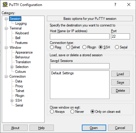 Putty как настроить