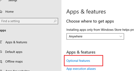 установка дополнительных компонентов в windows 10