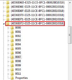 HKEY_LOCAL_MACHINESYSTEMCurrentControlSetControlClass{4D36E972-E325-11CE-BFC1-08002bE10318}