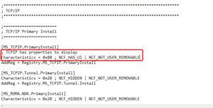 TCPIP has properties
